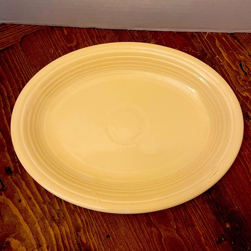 Fiestaware Vintage Large Yellow Oval Platter Fiesta 12 1/2” Serving Plate 1960s
